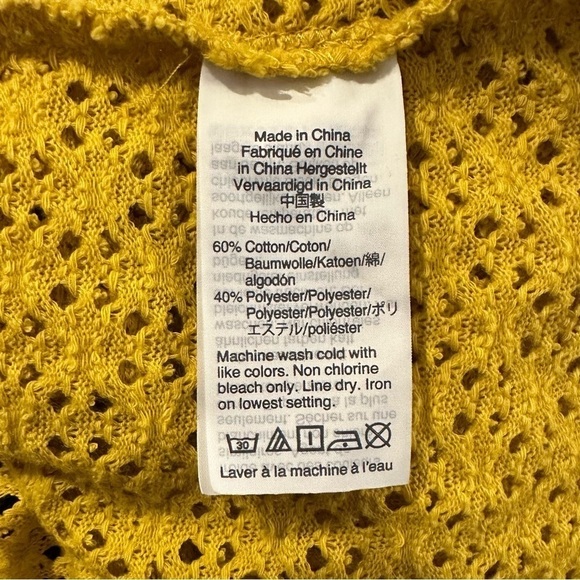 Madewell Texture & Thread Eyelet Flutter Sleeve Top Mystic Yellow Size Small - Picture 6 of 7